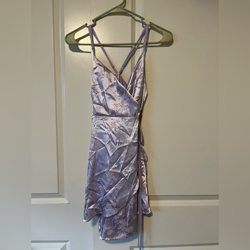 Lucy in the Sky Lilac Satin Dress